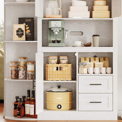 Storage Cabinet with Power Outlets, White