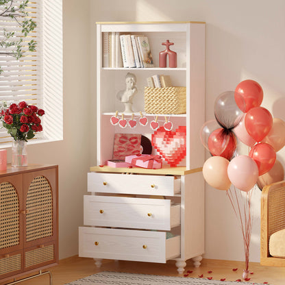 Storage Bookcase with 3 Drawers