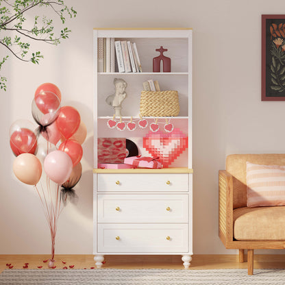 Storage Bookcase with 3 Drawers