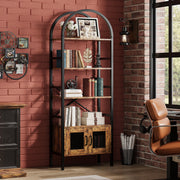 IRONCK 71" Tall Arched Bookshelf with Doors