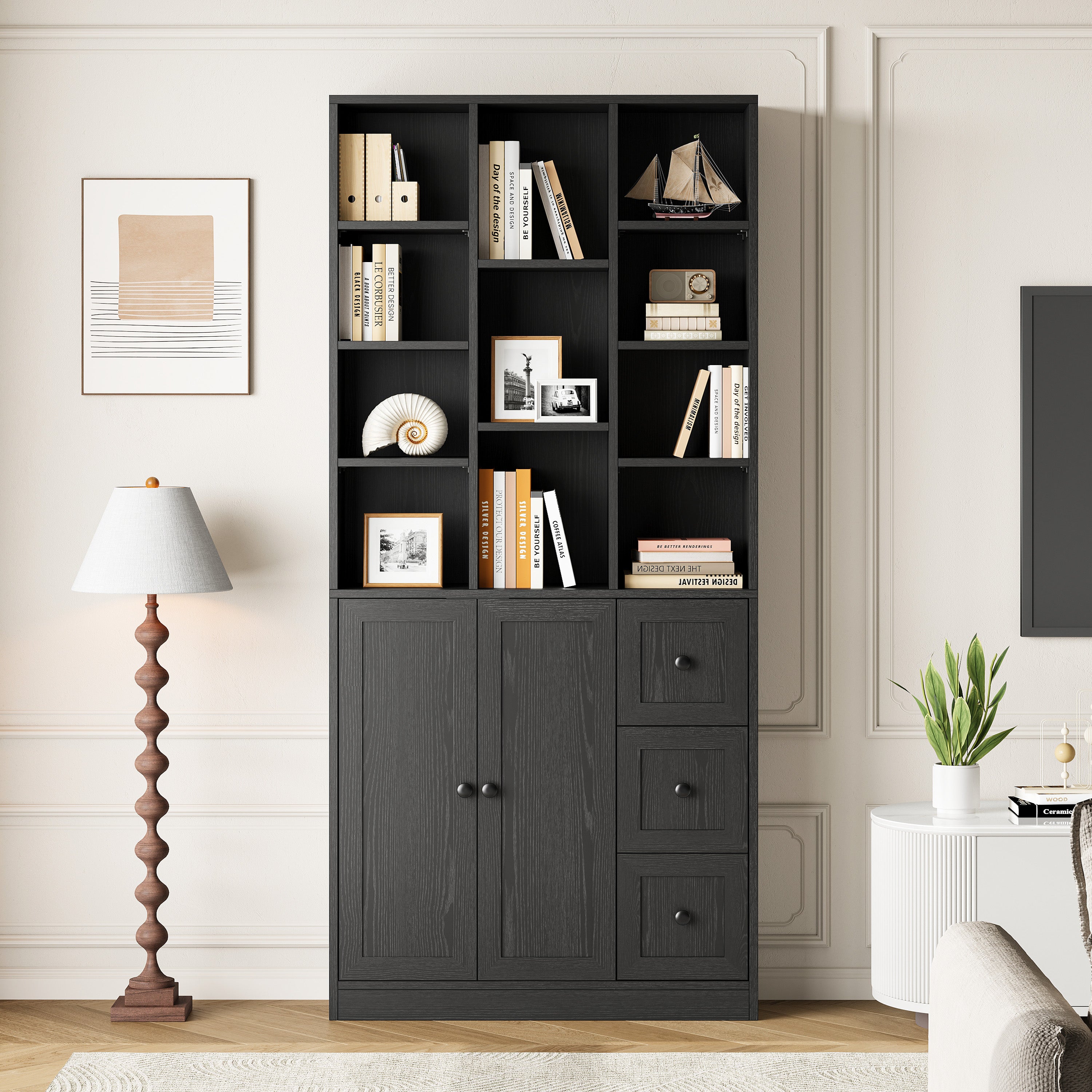 IRONCK 71" Tall Bookcase with 2 Doors