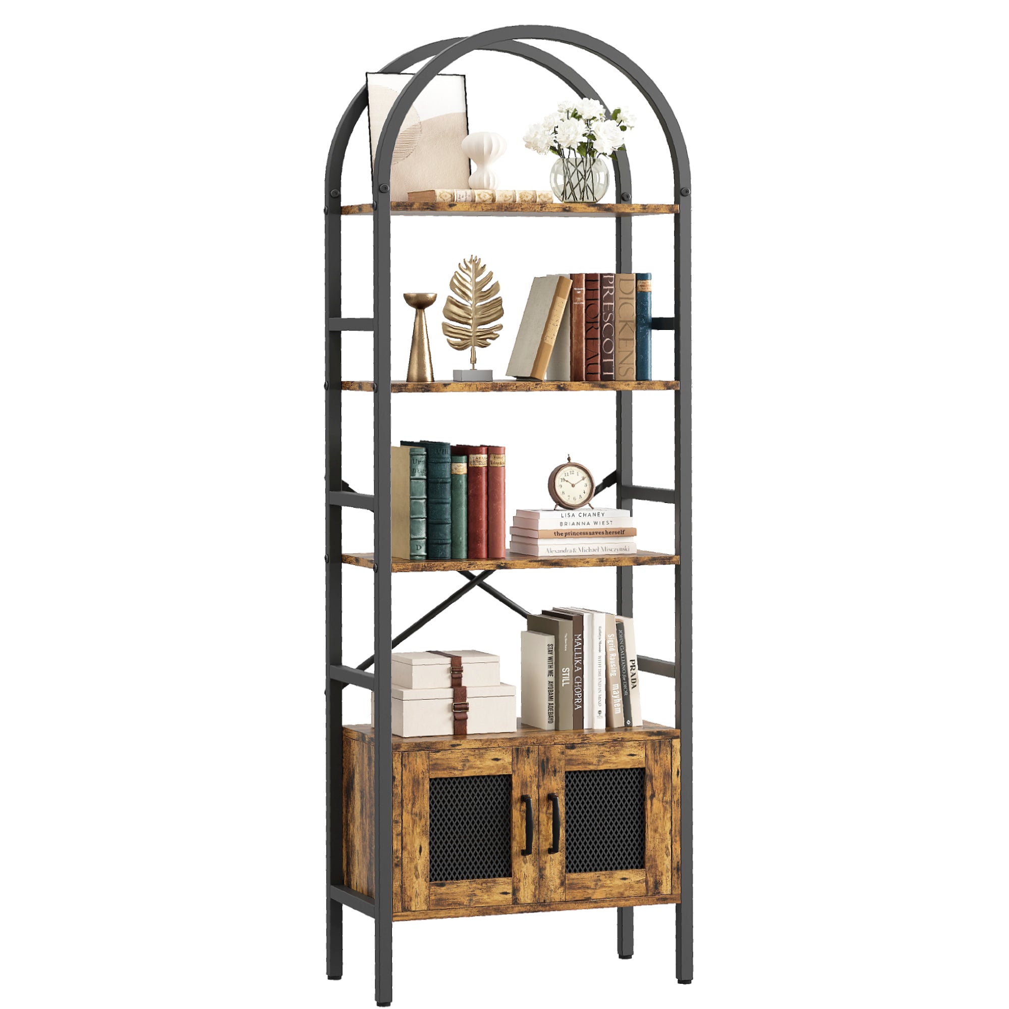 70.3" Tall Arched Bookshelf
