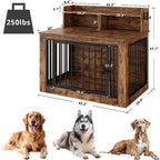IRONCK Dog Crate Furniture – Wooden Dog  Crate Fuwith Storage Shelf