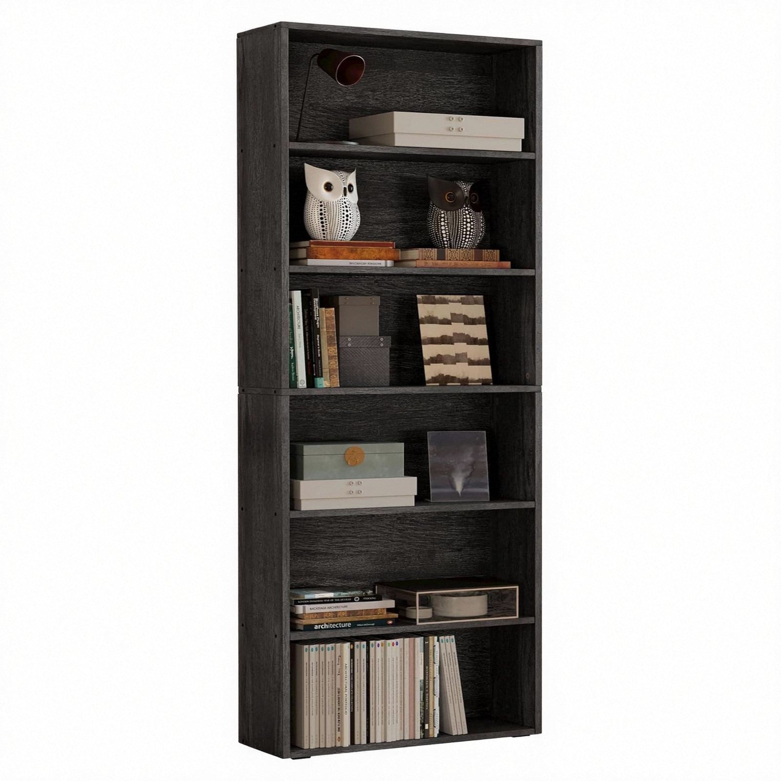 IRONCK Bookshelves and Bookcases Floor Standing 6 Tiers, Industrial White