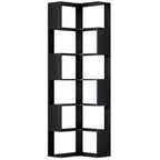 IRONCK 6-Tier Corner Bookcase, Modern L-Shaped Bookshelf