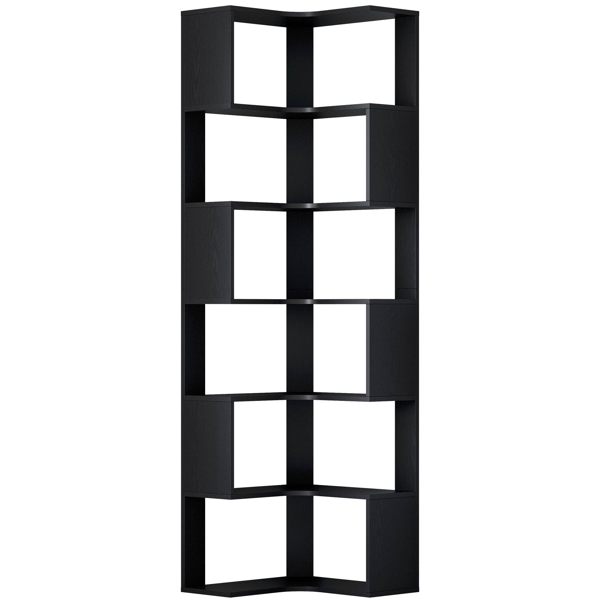 IRONCK 6-Tier Corner Bookcase, Modern L-Shaped Bookshelf