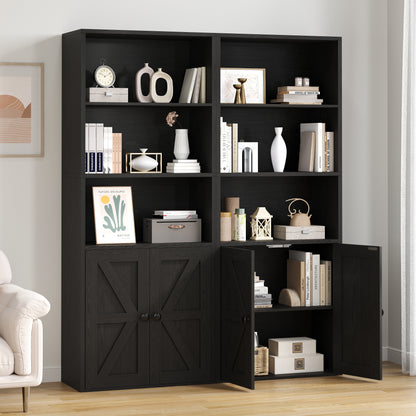 Farmhouse Bookcases and Bookshelves with Doors