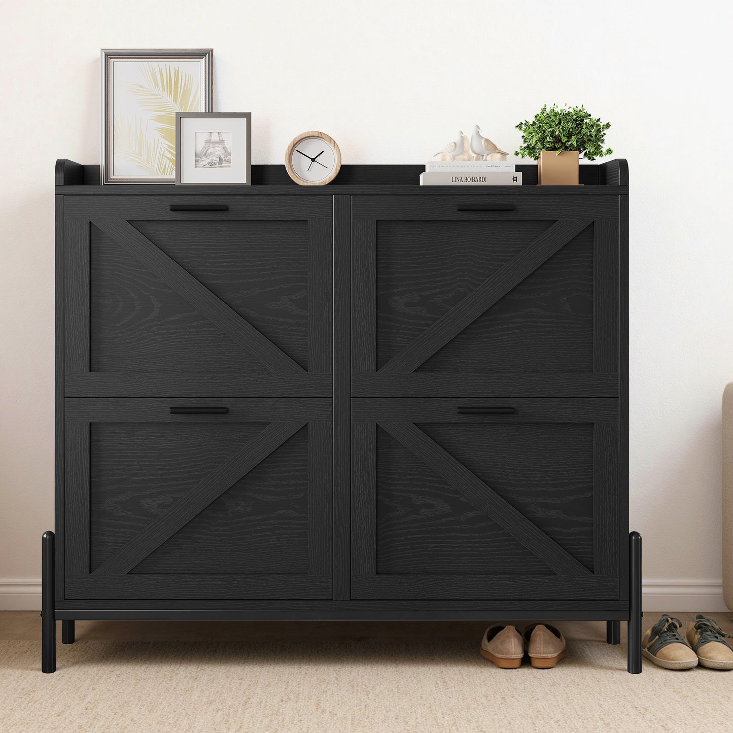 IRONCK Shoe Storage Cabinet with 4 Flip Drawers