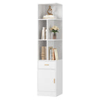 IRONCK Corner Bookshelf with Drawer and Storage Cabinet