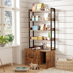 4 Tier Cat Litter Box Cabinet with Scratching Pad