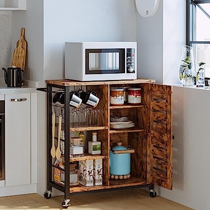 Kitchen Cart Cabinet with Shelves