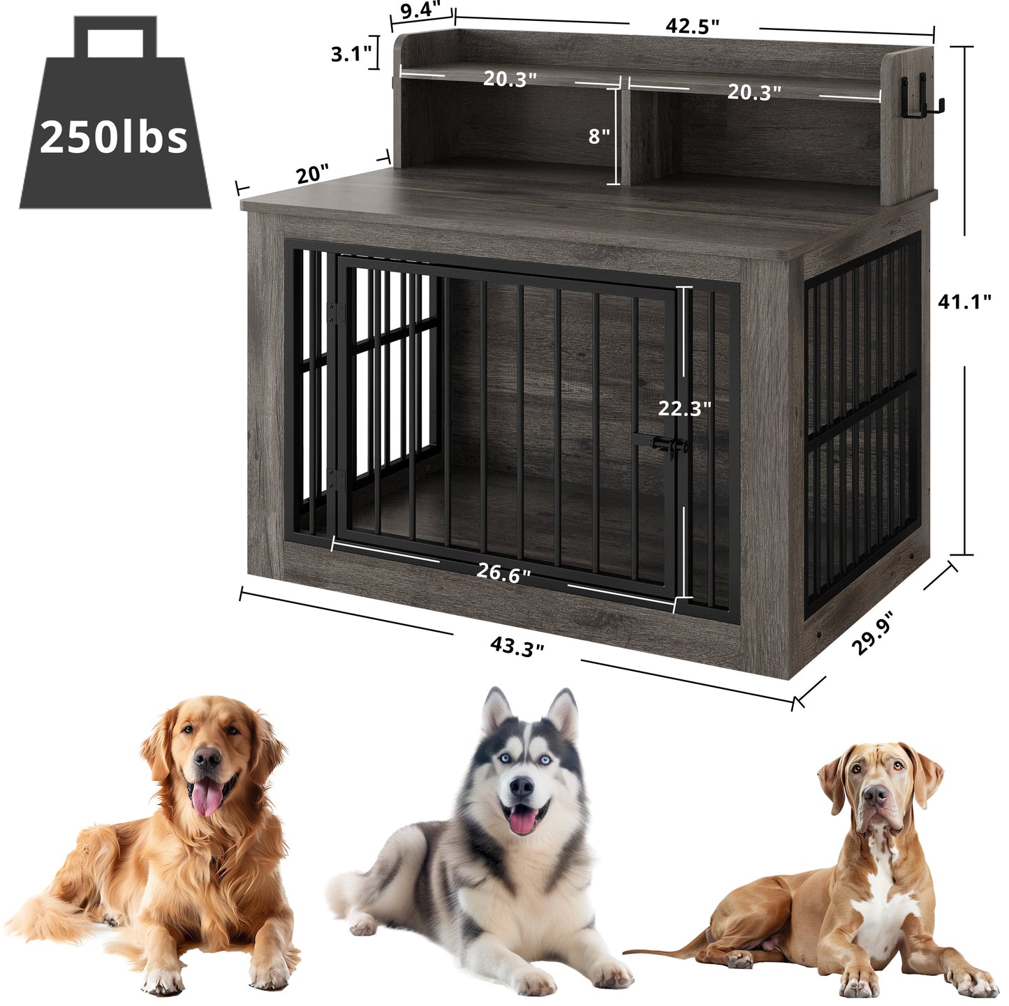 IRONCK Extra Large Dog Crate Furniture