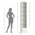 74.8" Tall Narrow Bookcase
