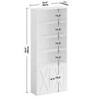 Bookshelf with Cabinet Industrial White
