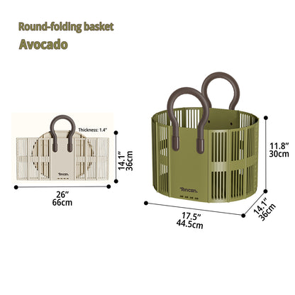 Foldable Toy Basket with Portable Handle