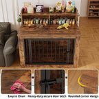 IRONCK Dog Crate Furniture – Wooden Dog  Crate Fuwith Storage Shelf