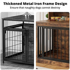 IRONCK Dog Crate Furniture – Wooden Dog  Crate Fuwith Storage Shelf