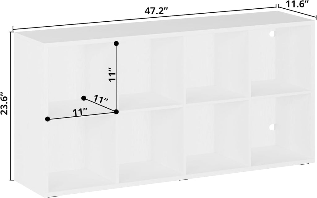 IROCNK 8-Cube Bookshelf, Horizontally & Vertically Reversible, White