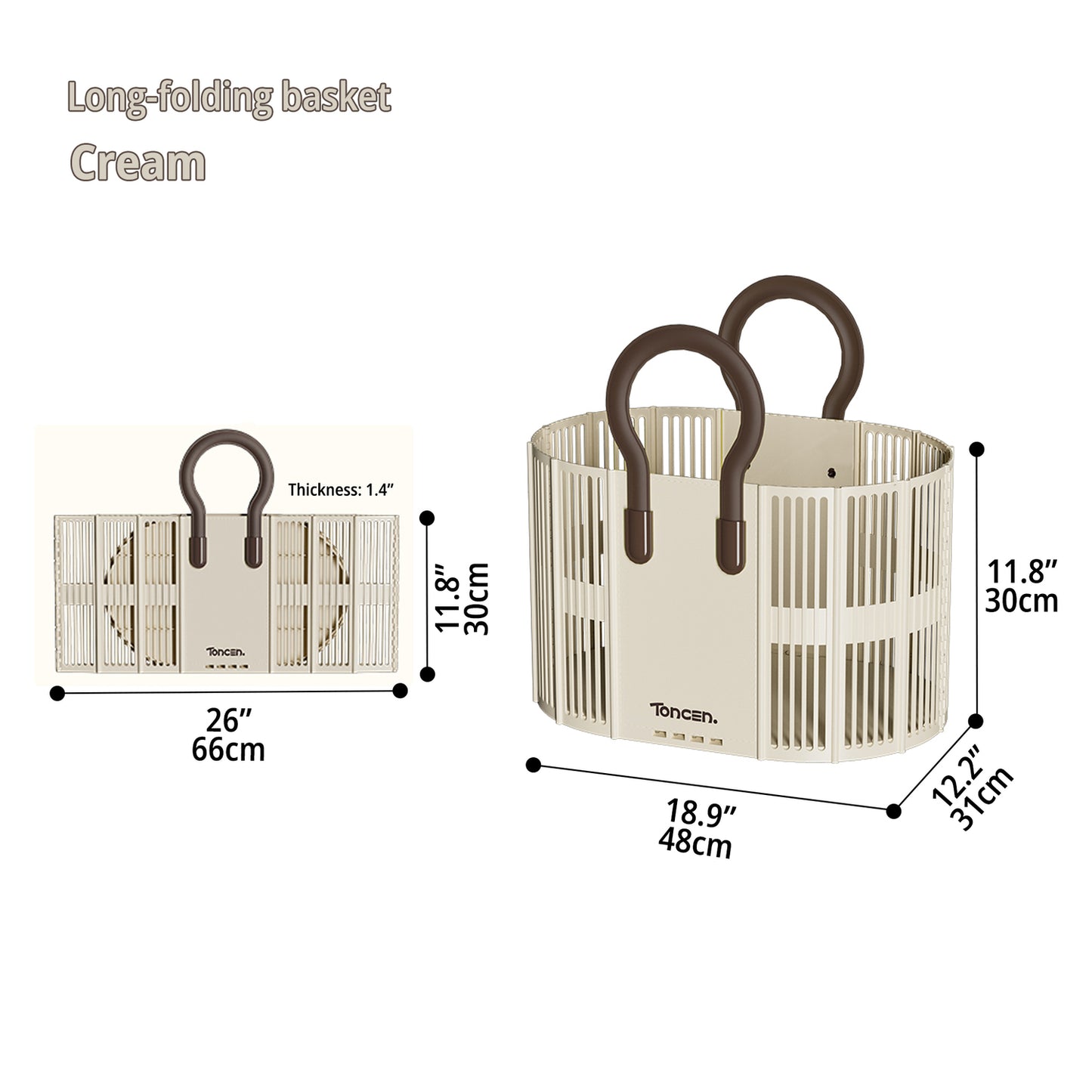 Foldable Toy Basket with Portable Handle