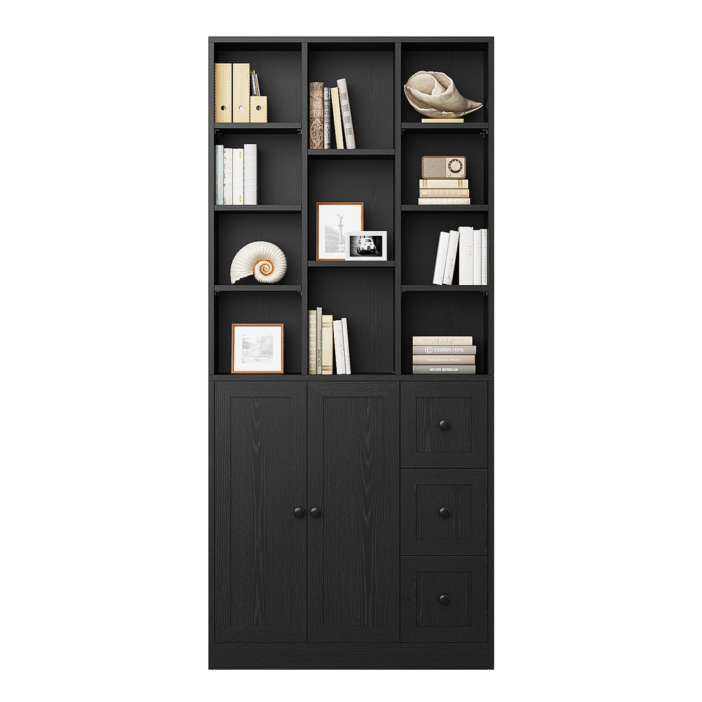 IRONCK 71" Tall Bookcase with 2 Doors