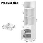 IRONCK Corner Bookshelf with Drawer and Storage Cabinet