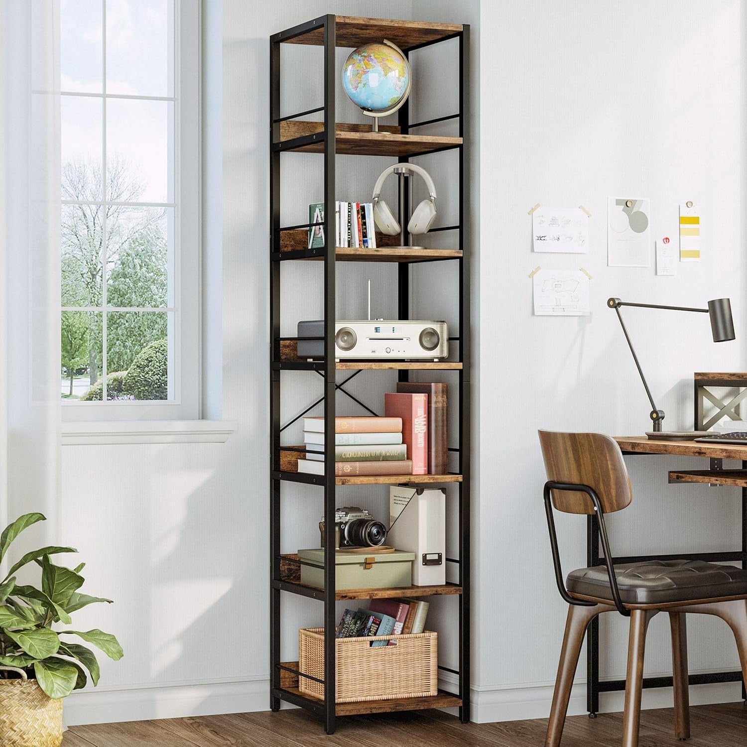 IRONCK 74.8" Tall Narrow Bookshelf