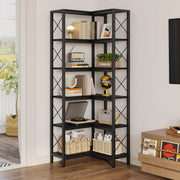 6-Tier Industrial Display Bookshelf