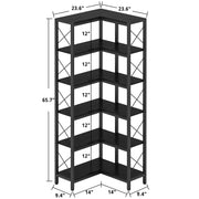 6-Tier Industrial Display Bookshelf