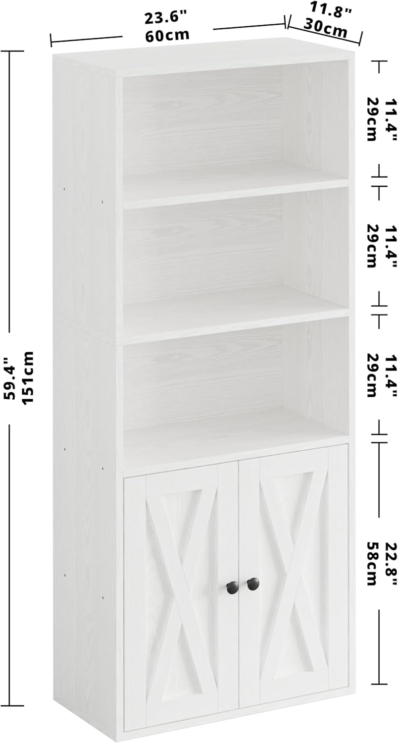 IRONCK 5 Shelf Industrial Bookshelves and Bookcases with Doors