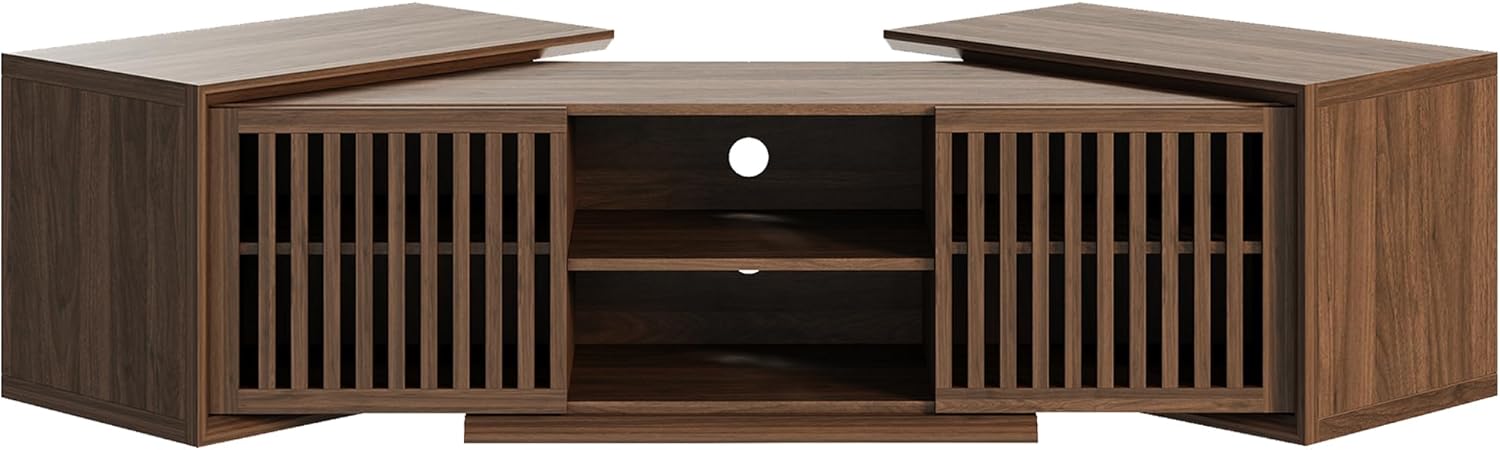 IRONCK ddjustable TV Stand for TVs up to 75 Inches, Dark Walnut