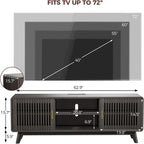 IRONCK Modern TV Stand with Charging Station, Grey Walnut