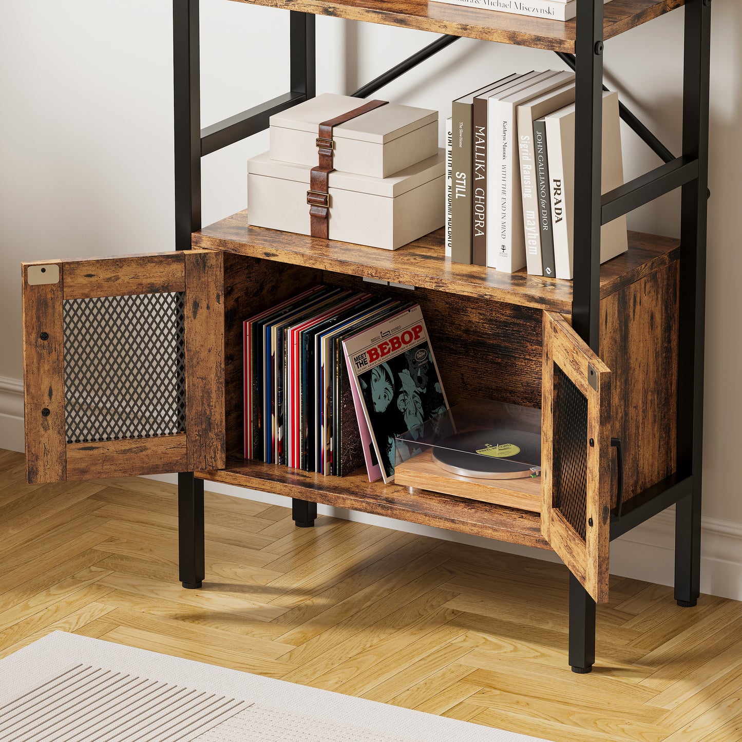 IRONCK 71" Tall Arched Bookshelf with Doors