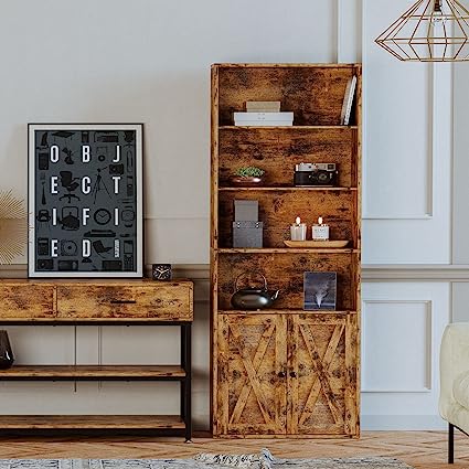 Bookshelf with Cabinet Vintage Brown