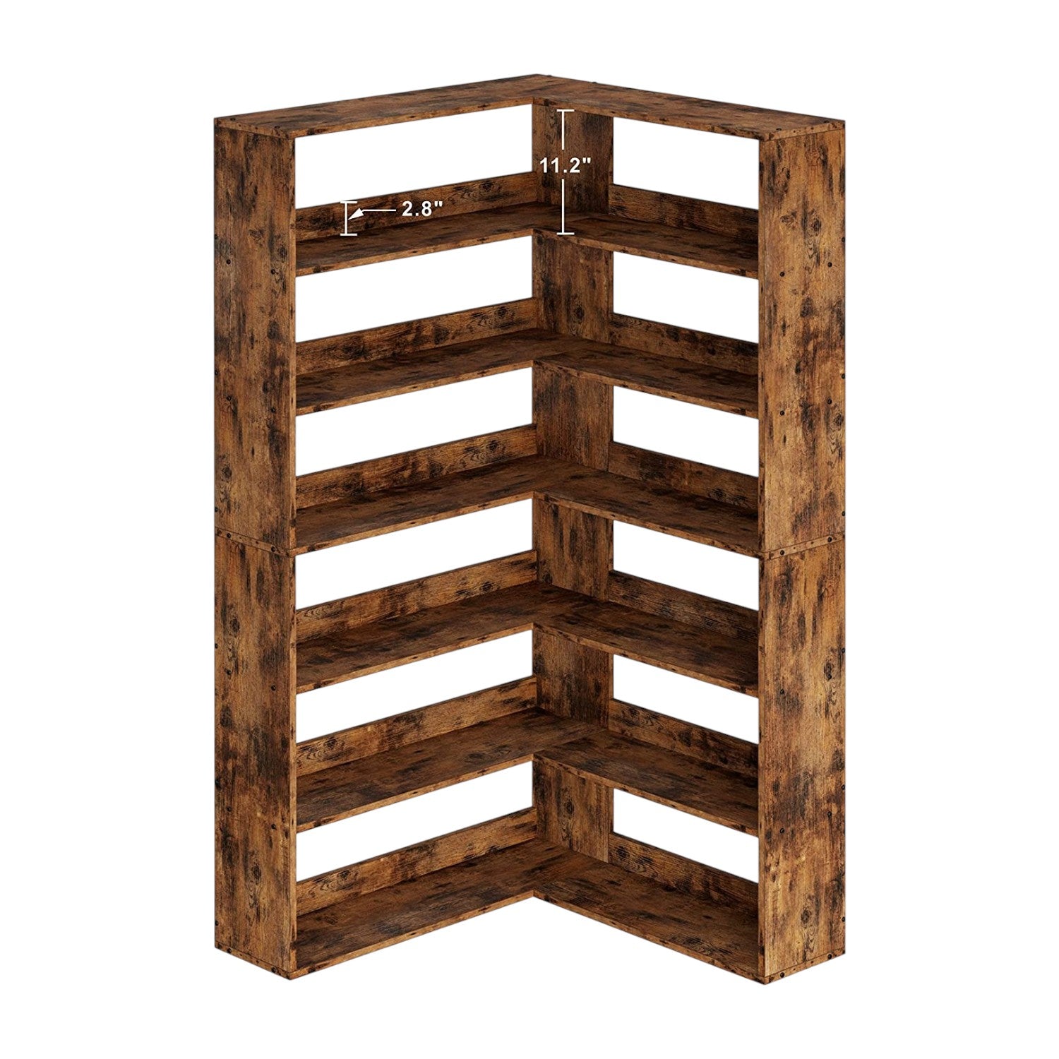 Corner Bookcase with 6 Tiers