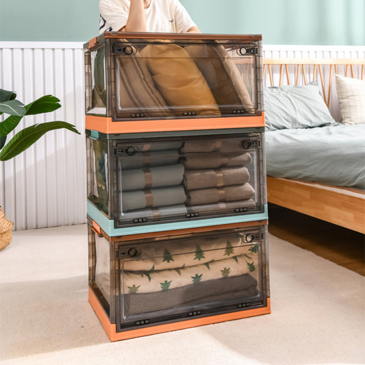 Transparent Storage Box with Wheels