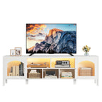 IRONCK LED TV Stand with Power Outlet and Storage Cabinet