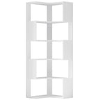 IRONCK 5-Tier Corner Bookcase, Modern L-Shaped Bookshelf