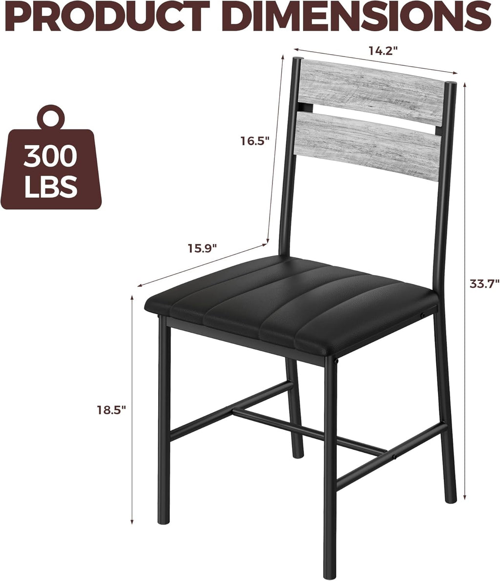 IRONCK Dining Chairs Set of 6, Upholstered Kitchen Chairs with Ergonomic Backrest, Gray