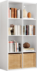 IROCNK 8-Cube Bookshelf, Horizontally & Vertically Reversible, White