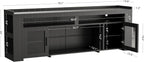IRONCK TV Stand 75" with Charging Station, LED Entertainment Center