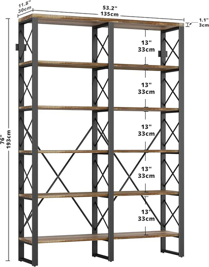 Double Wide 6-Tier Bookshelves