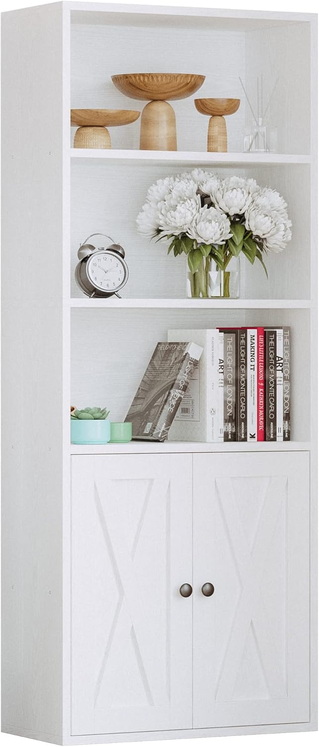 IRONCK 5 Shelf Industrial Bookshelves and Bookcases with Doors