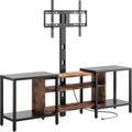 IRONCK 79 Inch TV Stand with Mount and Power Outlet, Black