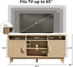 IRONCK TV Stand for 65 Inch TV, 59 Inch Entertainment Center, Natural Oak