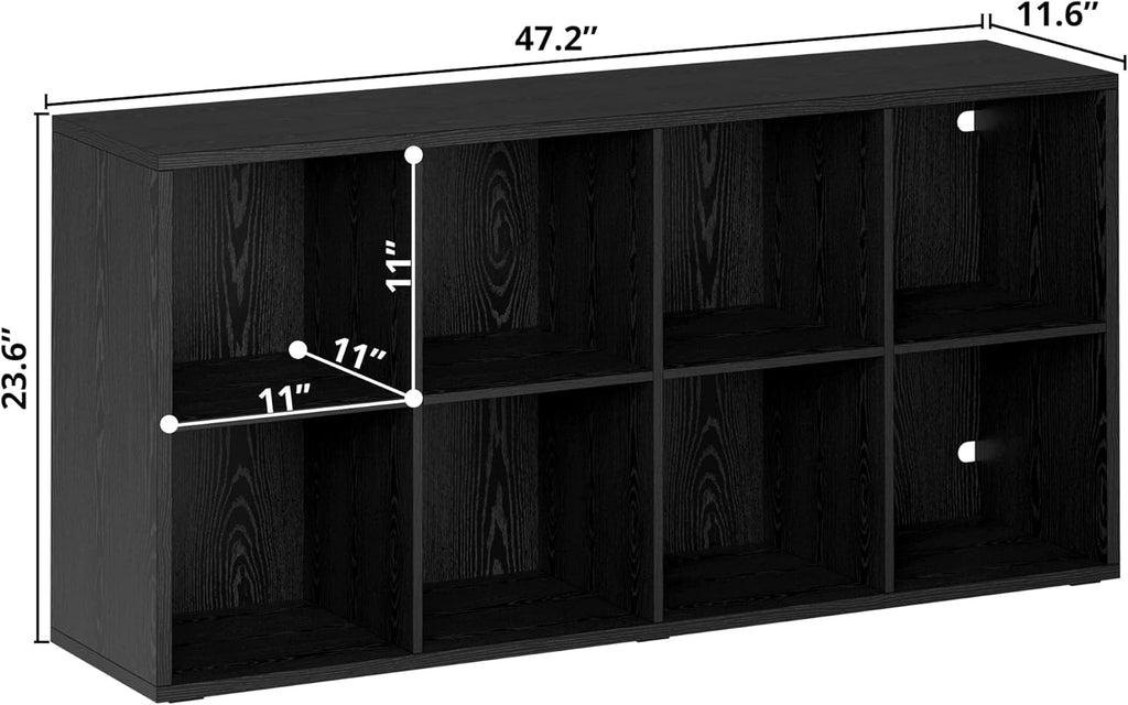 IROCNK 8-Cube Bookshelf, Horizontally & Vertically Reversible, Black