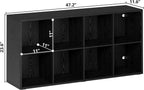 IROCNK 8-Cube Bookshelf, Horizontally & Vertically Reversible, Black