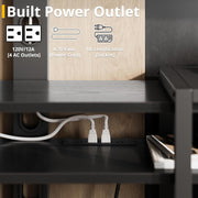 IRONCK 79 Inch TV Stand for TVs up to 85 Inch with Mount and Power Outlet, Black