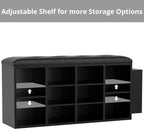 Ten Cubbies Storage Entryway Bench with PU Leather