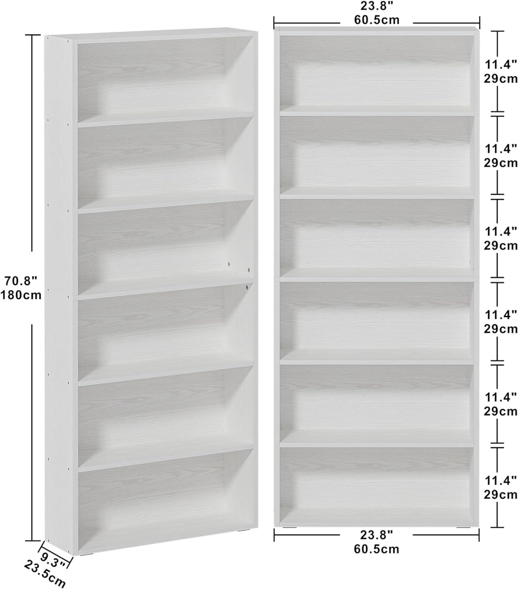 Industrial White Bookshelves Set of 2