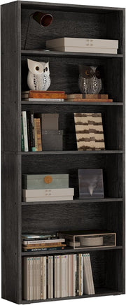 7 Furniture Bookshelves and Bookcases Floor Standing 6 Tiers, Industrial White